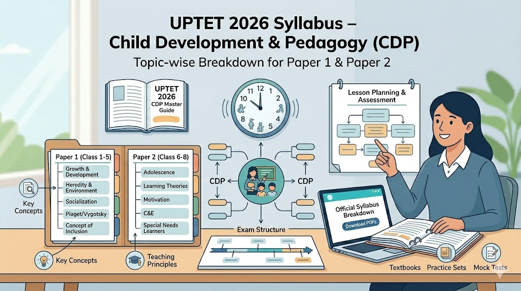 UPTET 2026 Syllabus – Child Development & Pedagogy (CDP) Topic-wise Breakdown for Paper 1 & Paper 2
