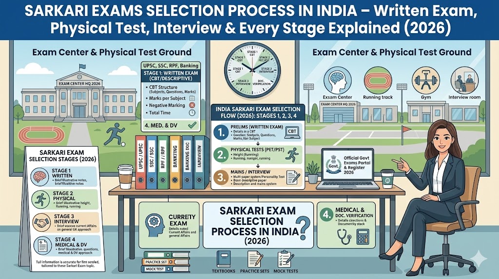 Sarkari Exams Selection Process in India – Written Exam, Physical Test, Interview & Every Stage Explained (2026)