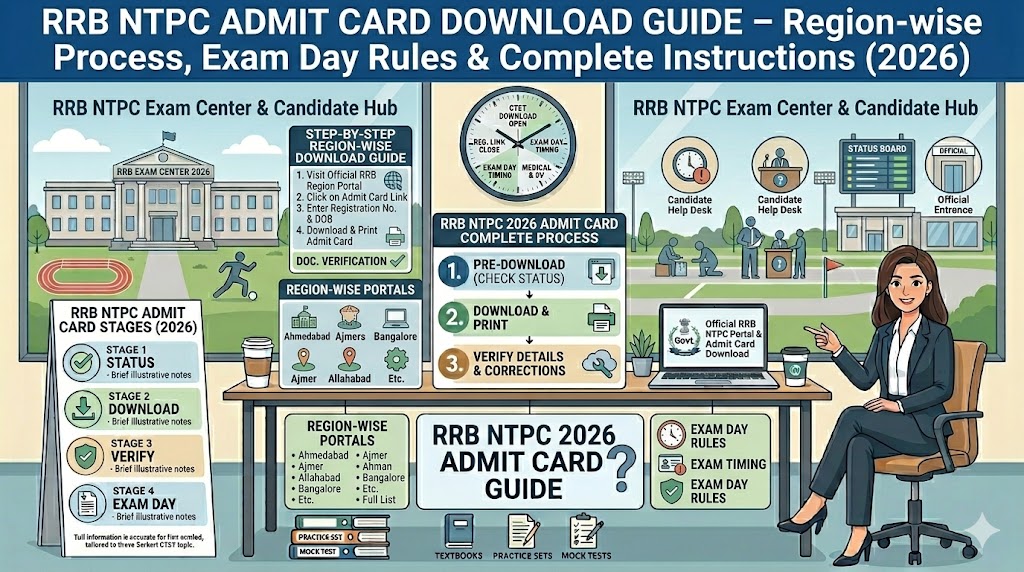 RRB NTPC Admit Card Download Guide – Region-wise Process, Exam Day Rules & Complete Instructions (2026)