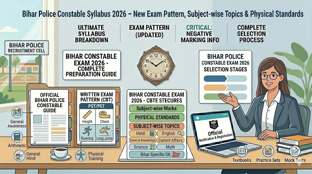 Bihar Police Constable Syllabus 2026 – New Exam Pattern, Subject-wise Topics & Physical Standards