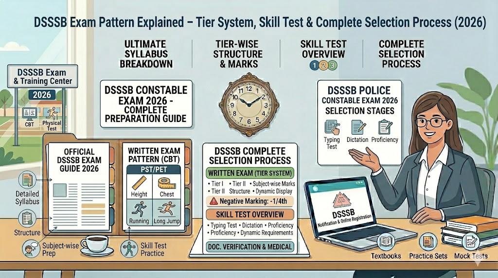 DSSSB Exam Pattern Explained – Tier System, Skill Test Overview & Complete Selection Process (2026)
